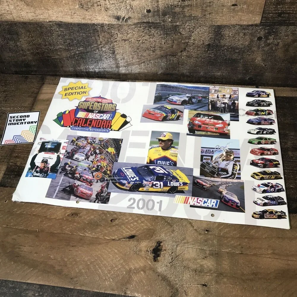 Vintage Superstars Of Nascar 2001 Calendar Special Edition Collector Series